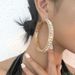 Simple Big Ear Ring Women's Full Diamond Light Luxury Geometric earrings Exaggerated Creative Retro earrings_ipsvogv.com