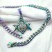 Rhinestone Pendant Necklace 9mm Width Iridescence Mens Women Freemasonry Masonic Mason Stainless Steel_ipsvogv.com