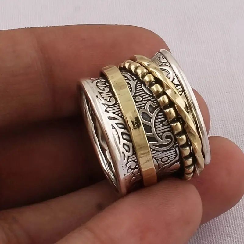 Cao Shi Oumi's New Creative Is A Fashionable And Exquisite Geometric Line Ring With Dual Color Trendy Design_ipsvogv.com
