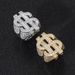 Men's Jewelry Hip Hop Jewelry Full Zircon Ring Hollow Dollar Symbol Hip Hop Trendy Personality Men's Ring_ipsvogv.com