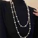 Multi Layer Pearl Glass Necklace Women, Japanese Korean Fashion Long Sweater Chain, Spring And Summer Hundred Matching_ipsvogv.com