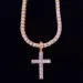 Pendant Necklaces Men Women Hip Hop Cross Necklace With 4mm Zircon Tennis Chain Iced Out Bling HipHop Jewelry Fashion_ipsvogv.com