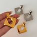 Real Gold Electroplated Titanium Steel Polished Diamond Retro Minimalist OOTD Earrings_ipsvogv.com