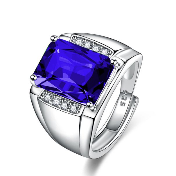 Open Mouth Brazilian Natural Amethyst Gemstone Personality Style Men's Trendy Inlaid Green Ring_ipsvogv.com
