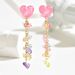 Inssen small, fresh, sweet, Japanese Korean style heart-shaped for women, simple color inlaid with crystal tassel and_ipsvogv.com