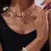 Natural Bead Tiger Eye Stone Oval Pendant Necklace For Female Niche, Light Luxury, Double-layer Stacked Titanium Steel_ipsvogv.com
