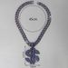 Men’s Jewelry Set Fashion New Purple Diamond Studded Exaggerated Nightclub Dollar Dollar Symbol Pendant Jewelry Domineering Cuban Necklace_ipsvogv.com