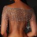 sexy flash Diamond horizontal stripe tassel back decoration hollow round rhinestone body chain female chain_ipsvogv.com
