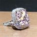 Cao Shi's New Square Micro Inlaid Pink Diamond Elegant Zircon Wedding Ring_ipsvogv.com
