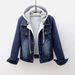 Women's Clothing Velvet Thickened Cotton Cotton Coat Removable Hooded Warm Lambswool Cotton Coat Short Style_ipsvogv.com