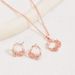 version Korean style fresh sweet earrg necklace set with simple laid zircon earrgs and niche design collarbone_ipsvogv.com