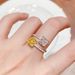 Cao Shi's High Quality Four Claw Princess Sugar With Double Main Stone Contrast And Adjustable Opening Ring_ipsvogv.com