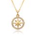 Delphes North Star Coin Necklace - 8-Pointed Star Gold Plated Pendant, INS Fashion Clavicle Chain, Copper Alloy Statement Jewelry For Women_ipsvogv.com