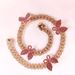Instagram Style Personalized Full Cuban Necklace Water Diamond Butterfly Collarbone Neck Chain Hip-hop Jewelry_ipsvogv.com