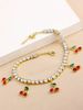 novel rhinestone Cherry necklace hip hop tennis Cherry pendant single row micro inlay full diamond necklace _ipsvogv.com