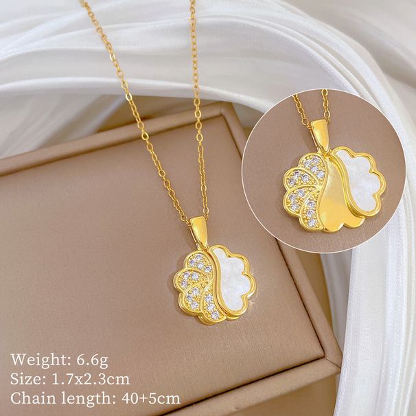 Steel 【 Titanium 】 Open And Close Bagua Taiji Light Luxury Temperament Gorgeous Full Diamond Necklace Women's Versatile 【 】_ipsvogv.com