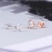 Unisex simple and fresh three claw round earrings with diamonds small earrings_ipsvogv.com