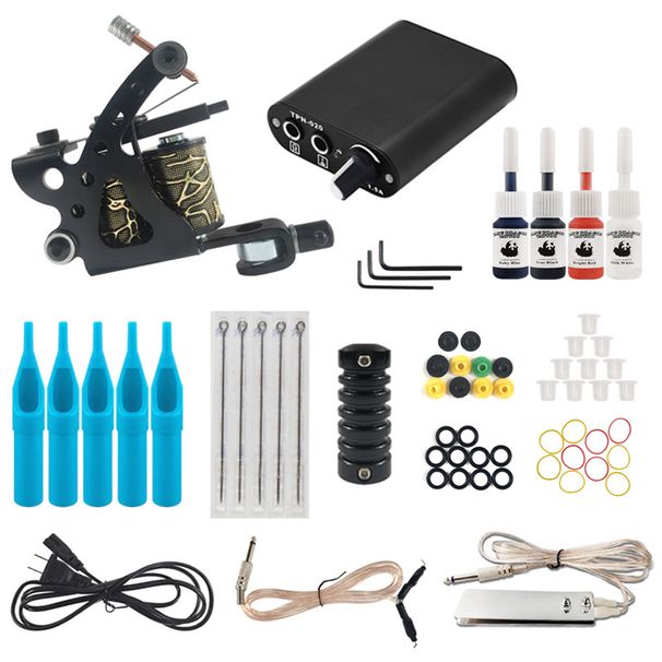 4 color Panda Tattoo machine set tattoo tool cutting line fog tattoo equipment_ipsvogv.com