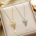 net Red Same Titanium Steel Necklace Women Fashion Micro Inla Bow Pendant Personalit Lad Clavicle Chain_ipsvogv.com
