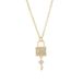 New best-selling full diamond key lock necklace fashion titanium steel clavicle chain personality temperament net red jewelry factory direct sales_ipsvogv.com