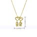 Family Heart Pendant Necklace - Gold Plated With Zircon Accents, Matching Boy & Girl Clavicle Chain, Romantic Couple Jewelry Gift_ipsvogv.com