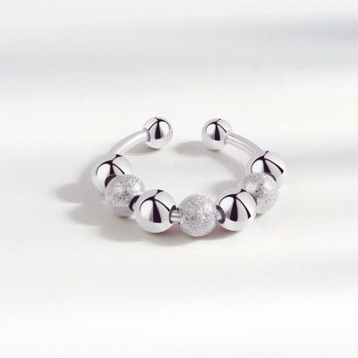 Personalized Fashionable Hand For Men And Women, Anxiety Matte Transfer Bead Ring, Opening Jewelry_ipsvogv.com