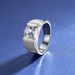 Sterling Silver Men's Ring Domineering Fashion Wide 1ct Moissanite Brushed Diamond Ring Hollow Silver Jewelry_ipsvogv.com