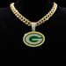 Fashion Jewelry Enamel Packers Football Team Necklace Pendant Boys Hip Hop Full Diamond Cuban Chain_ipsvogv.com