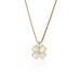 New Cat's Eye Stone Leaf Flower Collar Chain Fashion Four Love K Gold Titanium Steel Necklace Women's Micro Inlaid Small_ipsvogv.com