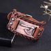 Punk Men PU Slavic Axe Wristband Hip Hop Viking Braided Leather Bracelet_ipsvogv.com