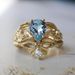 Sanjie Yiwu New Gold Crown Sea Blue Diamond Pair Instagram Internet Celebrity Handmade Women's Ring_ipsvogv.com