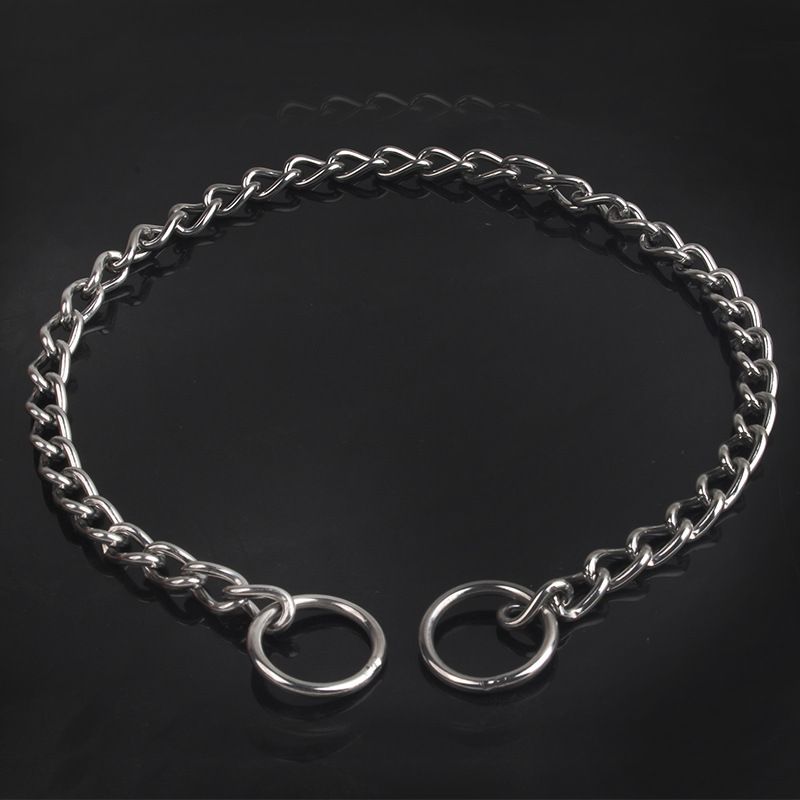 Double Loop Stainless Steel Dog Chain Metal P Chain Collar Stainless Steel P Chain Dog P Chain Dog Collar_ipsvogv.com