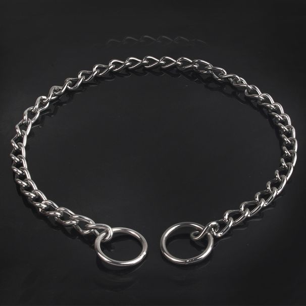 Double Loop Stainless Steel Dog Chain Metal P Chain Collar Stainless Steel P Chain Dog P Chain Dog Collar_ipsvogv.com