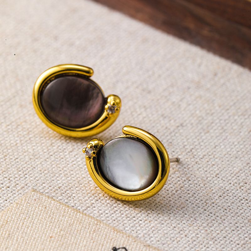 Versatile Snake Ring, Black Butterfly Shell, Exquisite Small Earrings, High-end Feeling, Light Luxury Temperament,_ipsvogv.com