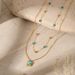 Double Layer Turquoise Pendant Necklace - Gold Plated O-Shaped Stainless Steel Chain For Women_ipsvogv.com