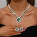 Women’s Jewelry Set Fashion Luxury Atmosphere Full Diamond Zircon Multi Color Dinner Party Wedding Accessories Necklace Earrings Set_ipsvogv.com