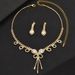 2024 Autumn Winter New Niche Fashion Personality High-end Versatile Claw Chain Necklace And Earrings Two-piece Set_ipsvogv.com