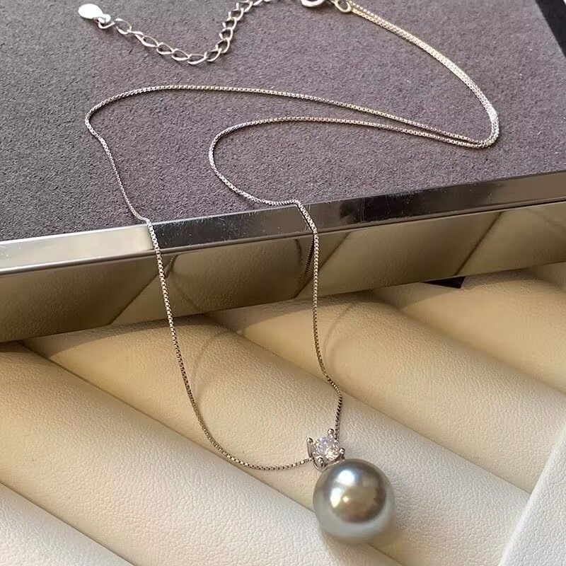 Silver Gray Shijia Pearl Zircon For Women With A High-end Feel, Light Luxury, Niche Collarbone Chain Temperament, Simple_ipsvogv.com