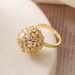 Aogu Light Luxury High end for Women, Unique and Exquisite Copper Plated Zircon Geometric Open Ring New_ipsvogv.com