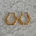 Fashionable Niche INS Retro Titanium Steel Embossed Pentagonal Earrings_ipsvogv.com