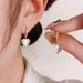 Summer New Fashion Clear Cat's Eye Stone Heart Earrings For Women High-end Niche Design Popular Style_ipsvogv.com