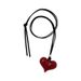 Ancora Red Bowknot Heart Necklace For Women High-end Long Black Rope Choker Accessory Niche Design Sweater Chain_ipsvogv.com