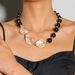 Jewelry exaggerated transparent crystal bead necklace black pearl collarbone chain NK23780_ipsvogv.com