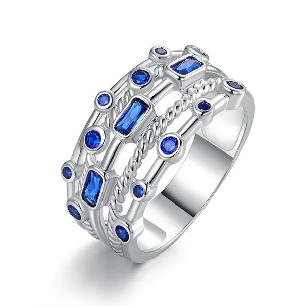 Cao Shi Multi Layer Green Diamond Set Korean Edition Fashion Women's Ring_ipsvogv.com