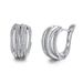 Cao Shi Geometric Line Ear Buckle Women's Multi Layer Cross Inlaid Diamond Charm Fashion Design Trendy Earrings_ipsvogv.com