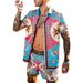 Printed short-sleeved shirt and board shorts vacation set_ipsvogv.com