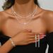 Women’s Jewelry Set Fashion Sparkling Necklace Female Light Luxury Niche Design Starry Sky Clavicle Chain Plain Chain Silver Nude Chain Necklace_ipsvogv.com