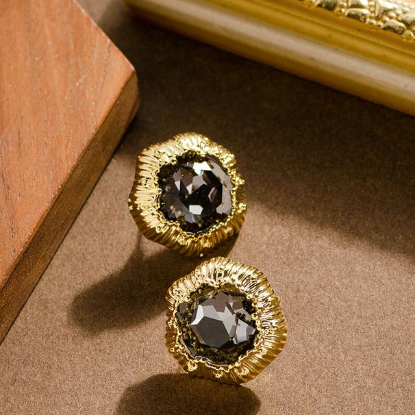 Fashionable, Simple, Diamond Studded Zircon Irregular Geometric For Women With A Sense Of Luxury, Versatile Silver_ipsvogv.com