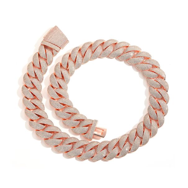Men’s Jewelry Set Fashion Hip Hop Rose Gold 22mm Bubble Cuban Chain Necklace Trendy Men's Personality Hip Hop Jewelry Necklace_ipsvogv.com
