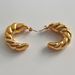 Ins Simple Real Gold Electroplated Titanium Steel Hollow Twist Horn Earrings_ipsvogv.com